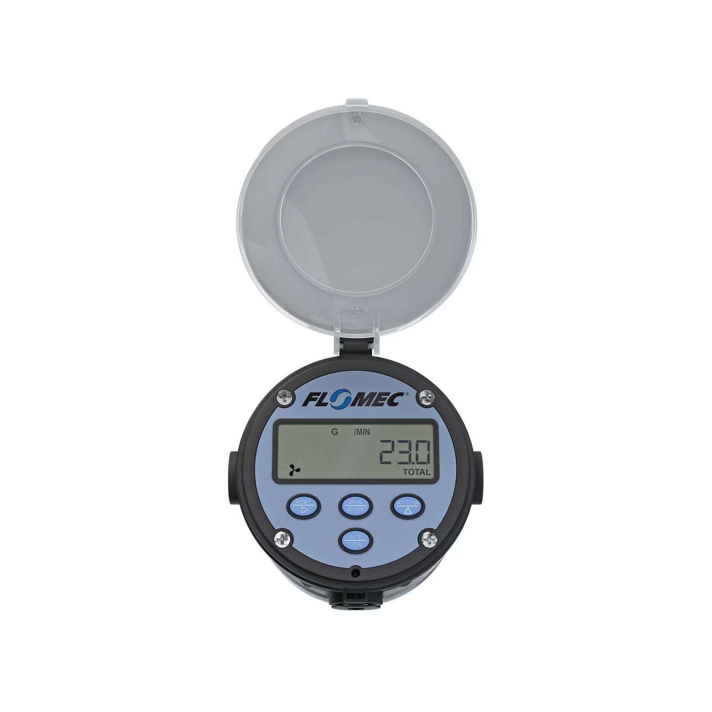 1/2" Oval Gear Aluminum NPT Flow Meter, RT14 Transmitter with Built-In Digital Display