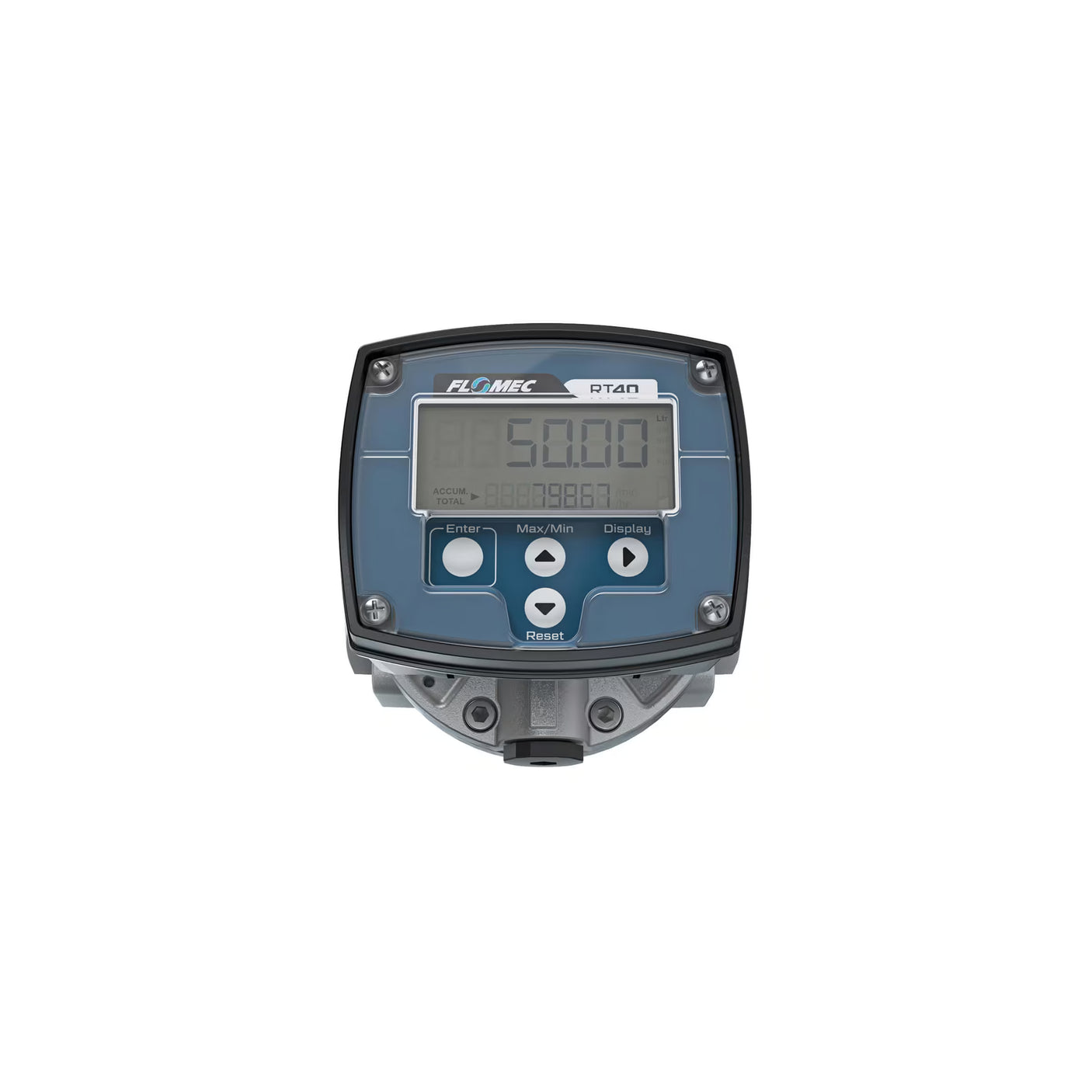 1" Oval Gear Aluminum NPT Flow Meter, RT40 Transmitter with Built-In Digital Display