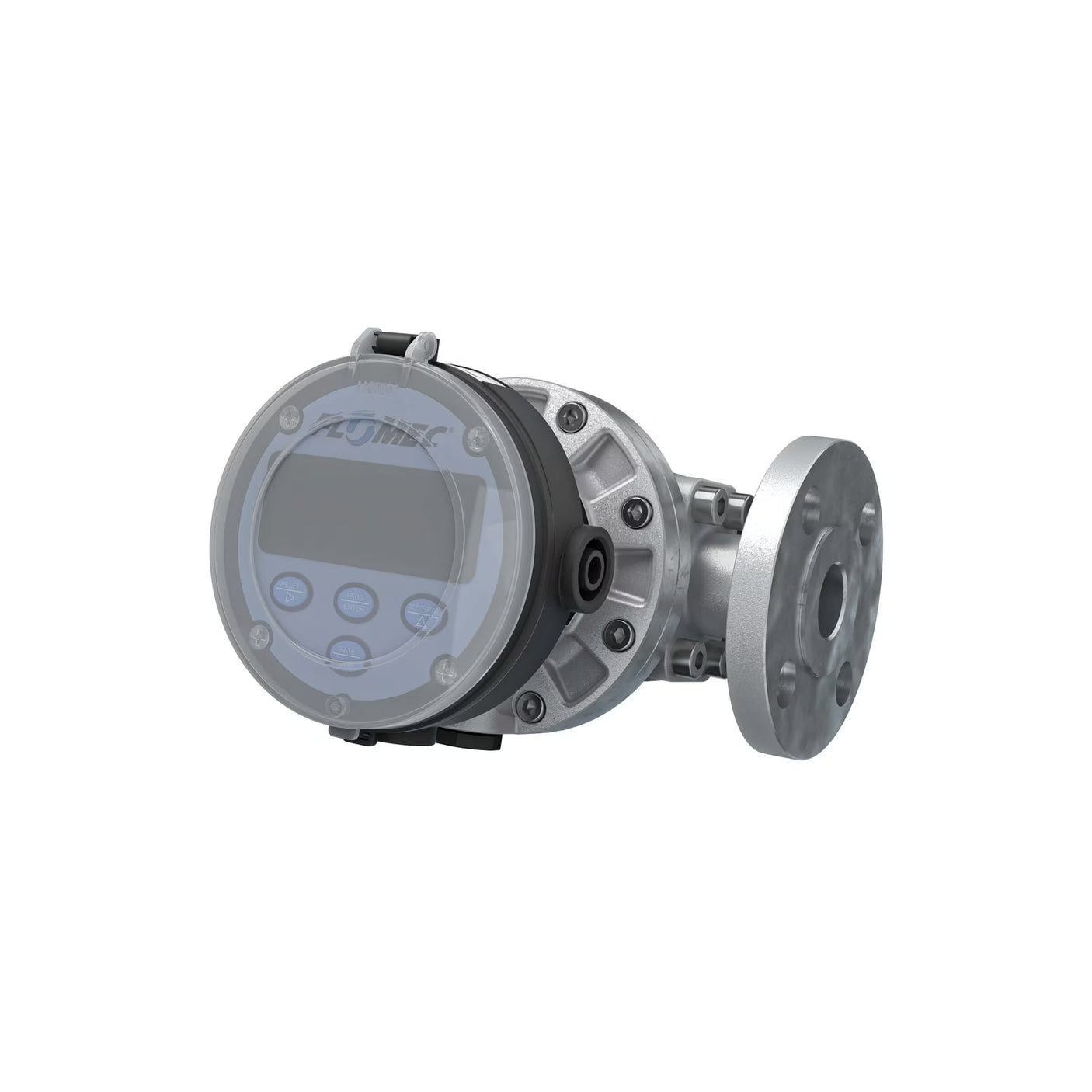 1" Oval Gear Aluminum #150 ANSI Flange Flow Meter, RT14 Transmitter with Built-In Digital Display
