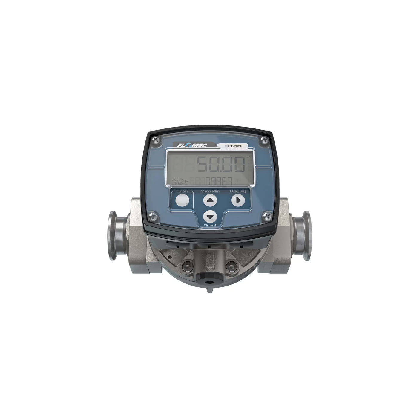 1" Oval Gear Stainless Steel Tri-Clamp Flow Meter, RT40 Transmitter with Built-In Digital Display