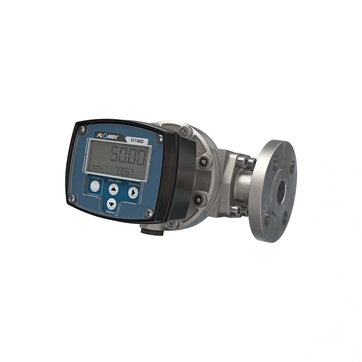 1" Oval Gear Stainless Steel #150 ANSI Flange Flow Meter, RT40 Transmitter with Built-In Digital Display