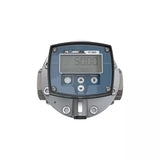 1-1/2" Oval Gear Aluminum NPT Flow Meter, RT40 Transmitter with Built-In Digital Display