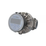 1-1/2" Oval Gear Stainless Steel NPT Flow Meter, RT14 Transmitter with Built-In Digital Display