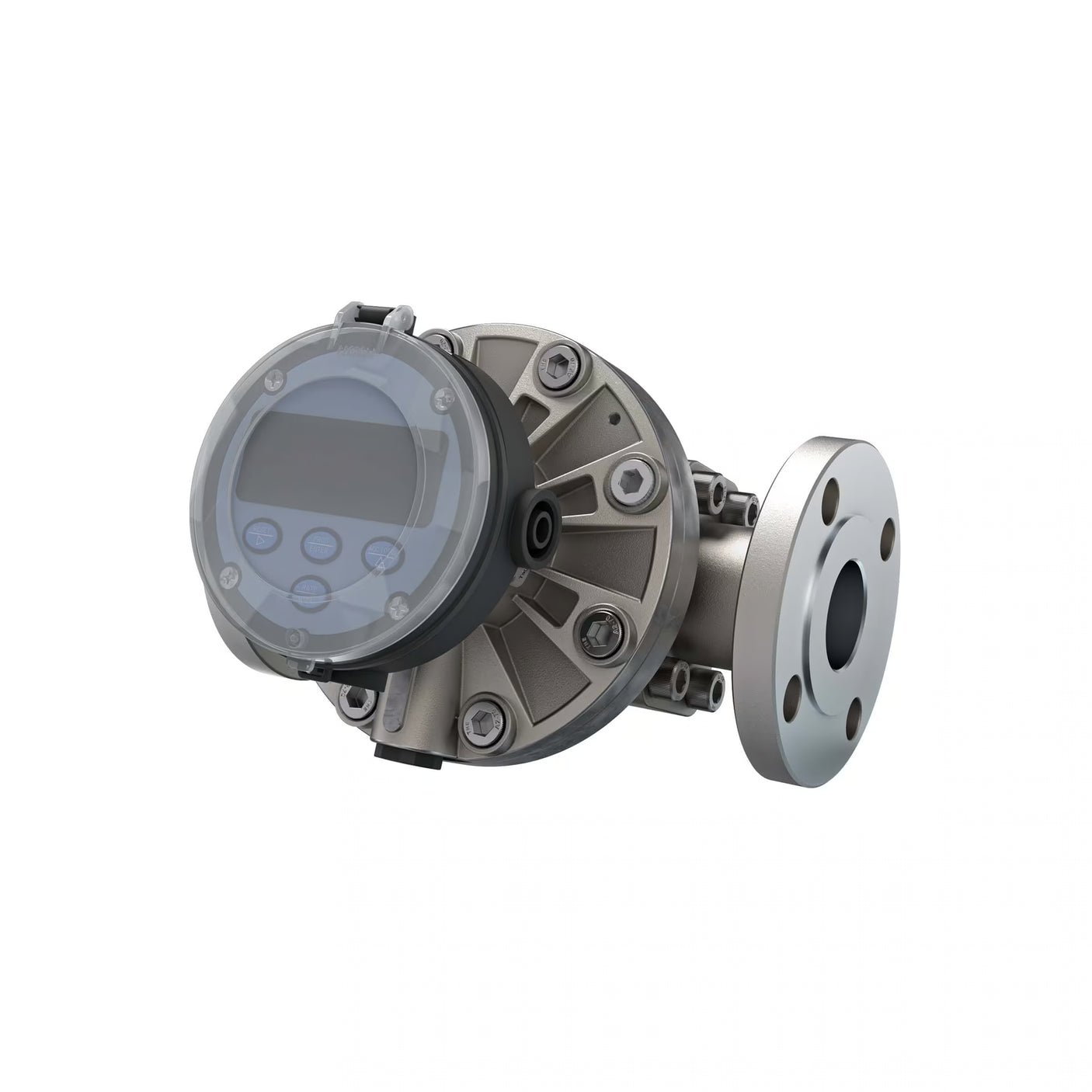 1-1/2" Oval Gear Stainless Steel #150 ANSI Flange Flow Meter, RT14 Transmitter with Built-In Digital Display