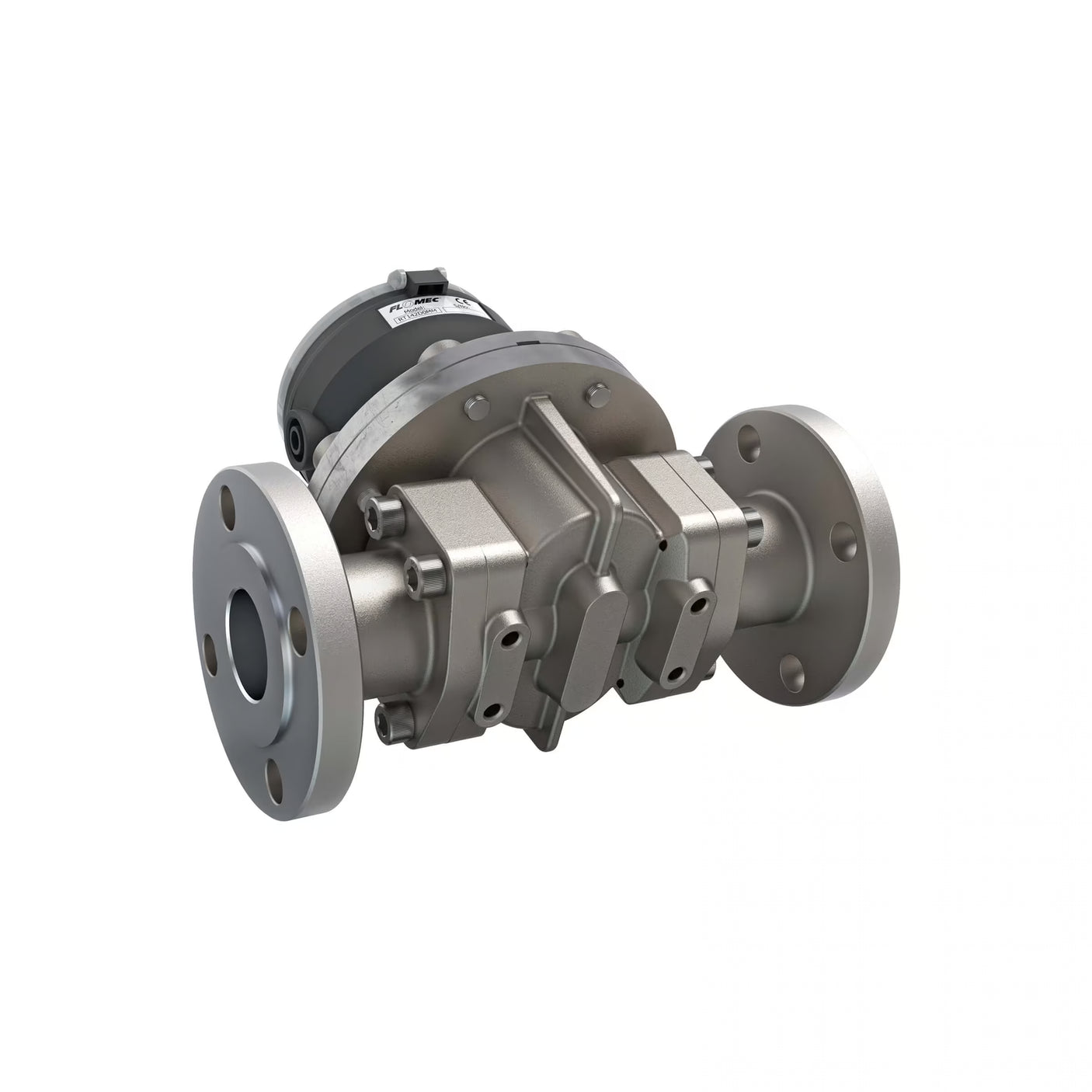 1-1/2" Oval Gear Stainless Steel #150 ANSI Flange Flow Meter, RT14 Transmitter with Built-In Digital Display