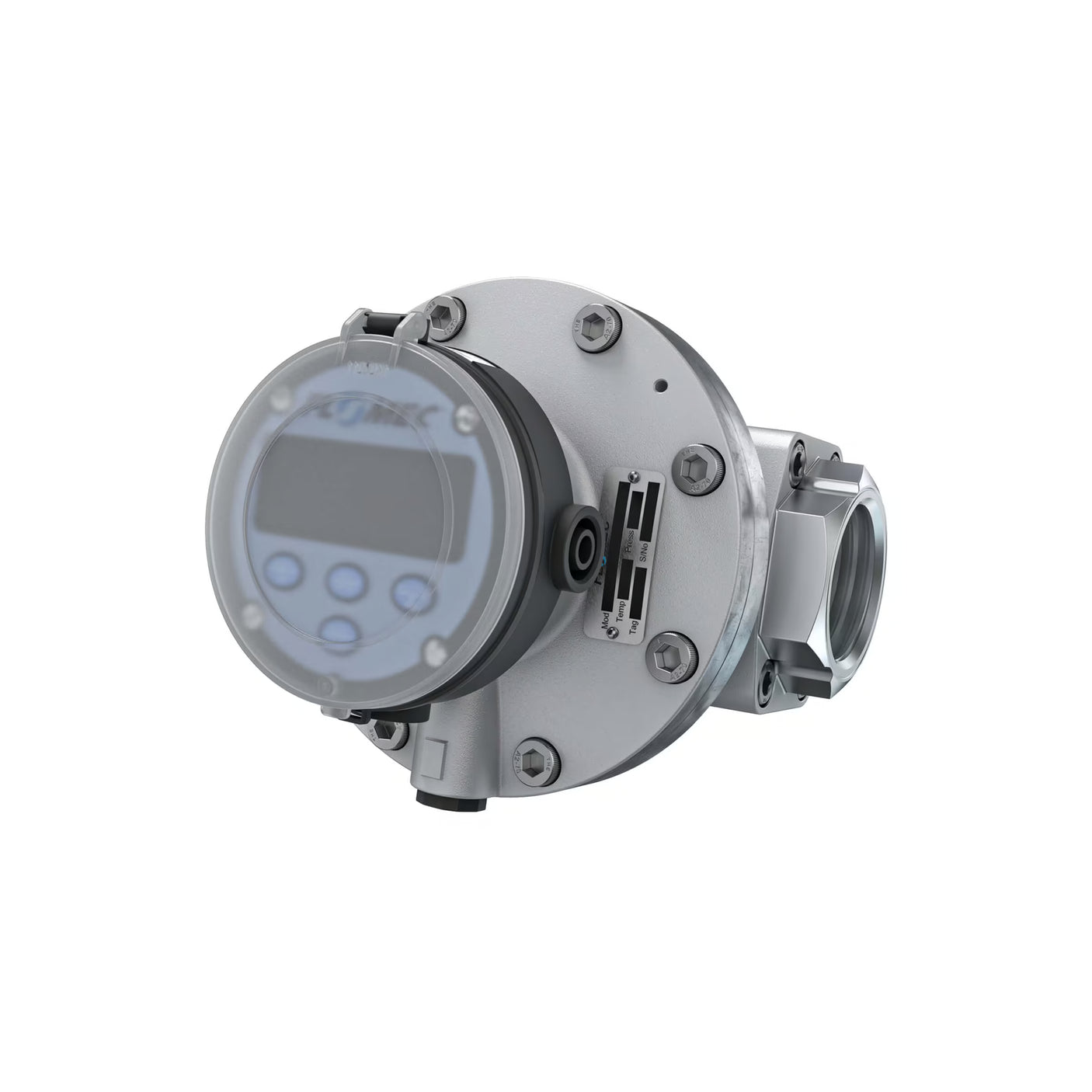 2" Oval Gear Aluminum NPT Flow Meter, RT14 Transmitter with Built-In Digital Display