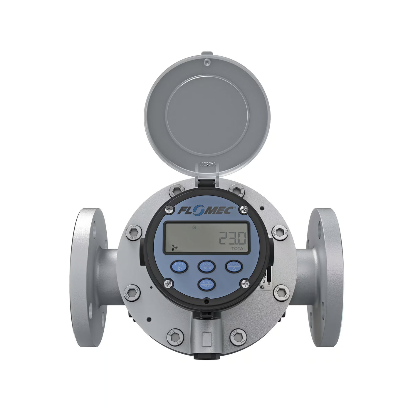 2" Oval Gear Aluminum #150 ANSI Flange Flow Meter, RT14 Transmitter with Built-In Digital Display