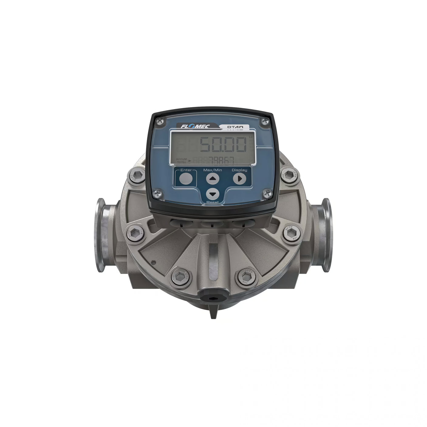 2" Oval Gear Stainless Steel Tri-Clamp Flow Meter, RT40 Transmitter with Built-In Digital Display