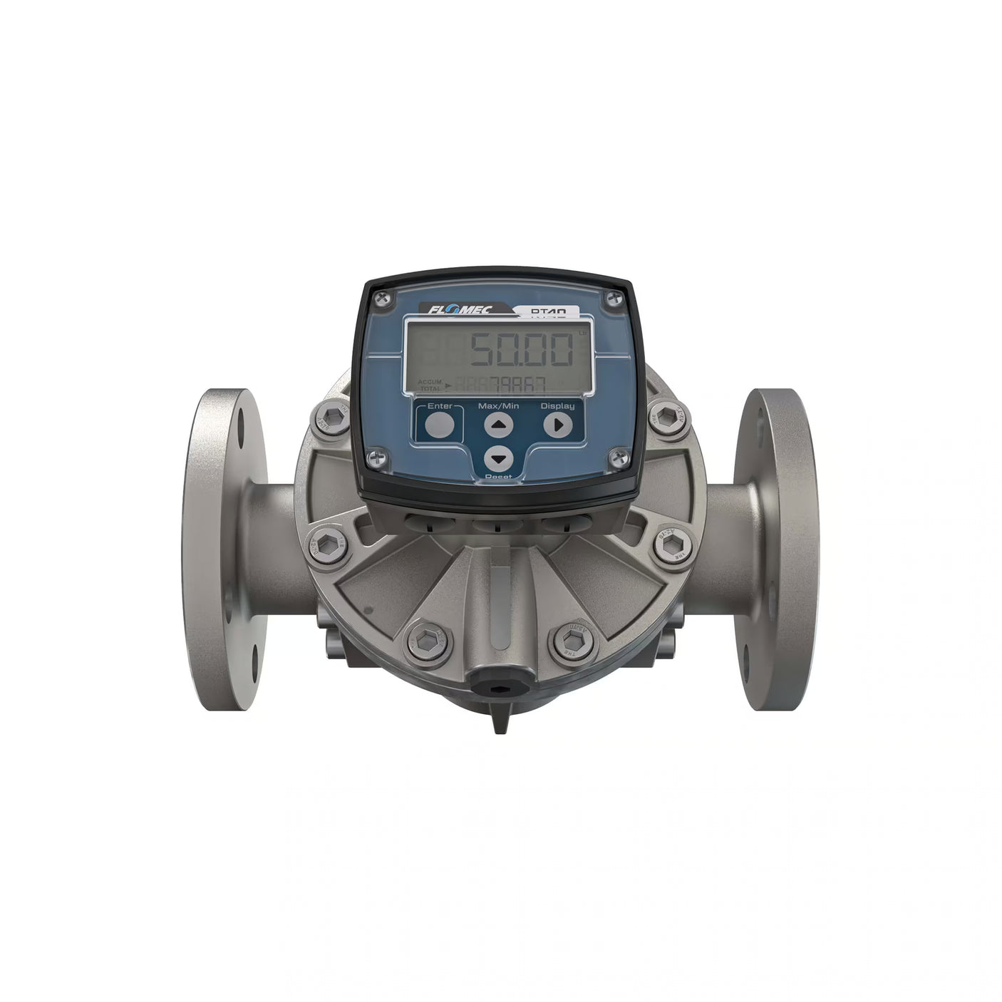 2" Oval Gear Stainless Steel #150 ANSI Flange Flow Meter, RT40 Transmitter with Built-In Digital Display