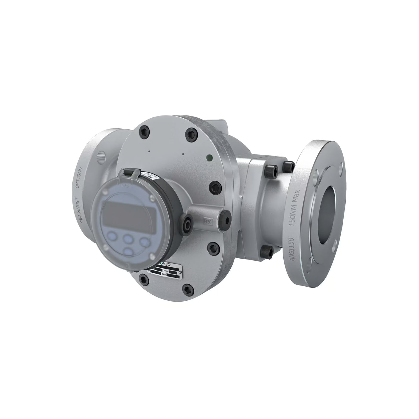 3" Oval Gear Aluminum #150 ANSI Flange Flow Meter, RT14 Transmitter with Built-In Digital Display