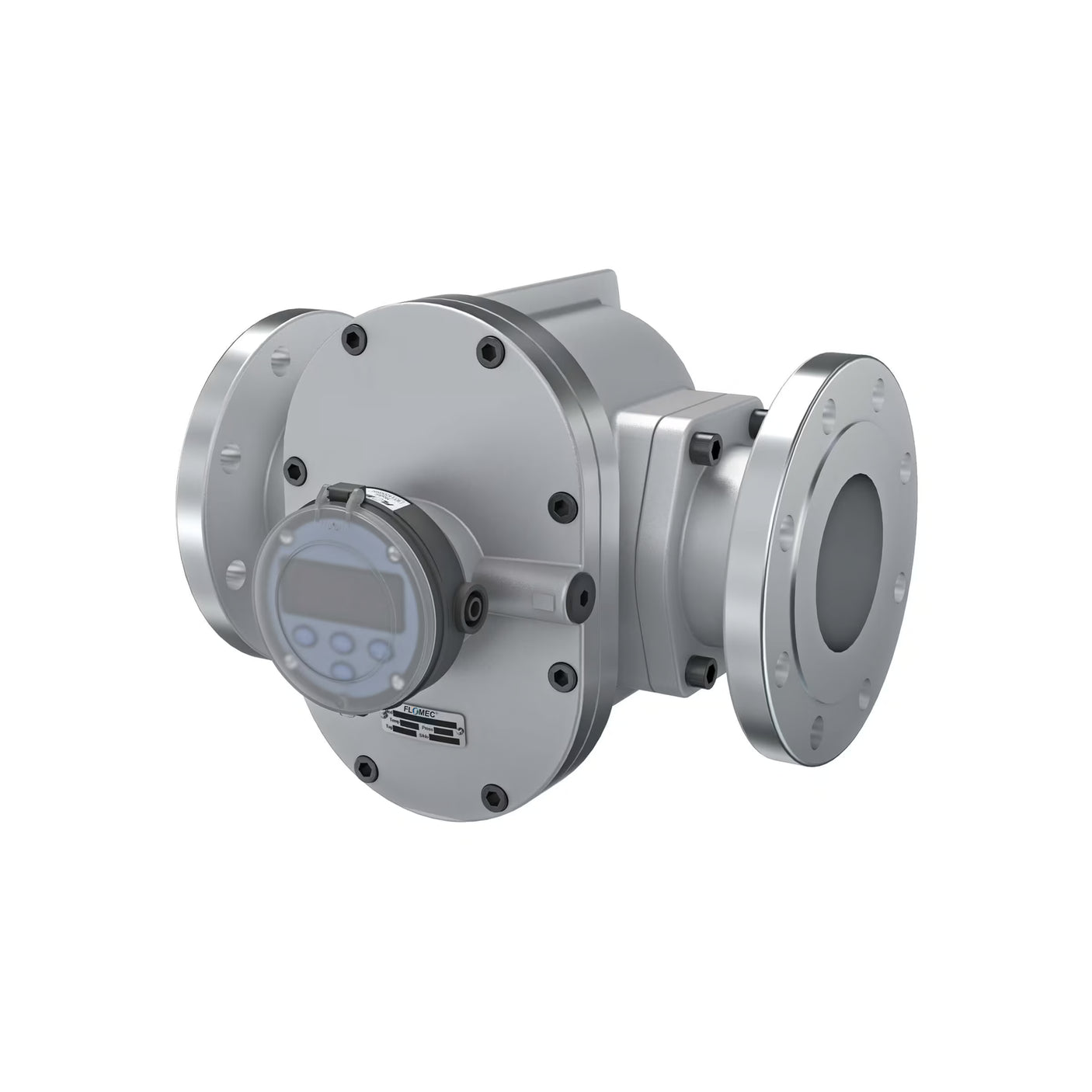 4" Oval Gear Aluminum #150 ANSI Flange Flow Meter, RT14 Transmitter with Built-In Digital Display
