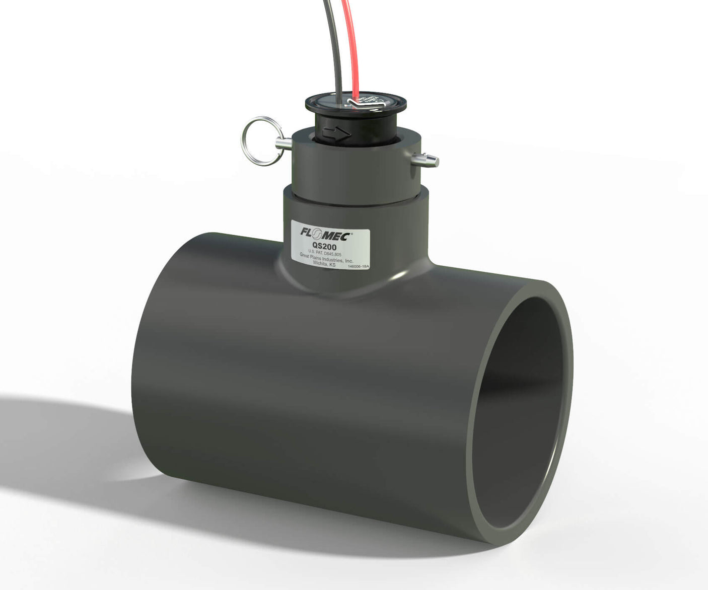 4" Ultrasonic Flow Sensor with PVC Tee, Socket