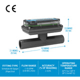 1/2" Turbine PVC Spigot Flow Meter with Digital Display