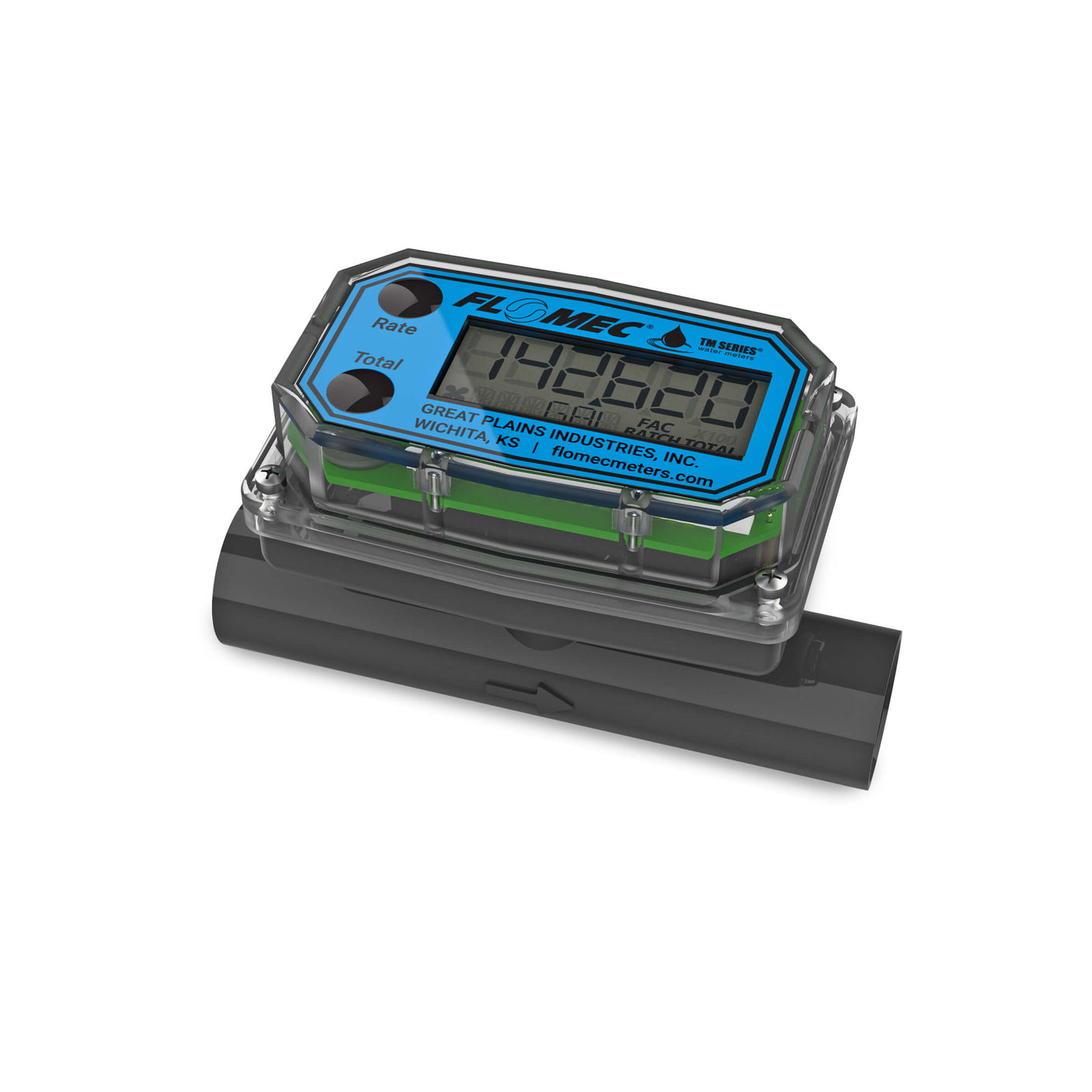 3/4" Turbine PVC Spigot Flow Meter with Digital Display