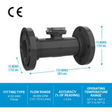 3" Turbine PVC #150 ANSI Flange Flow Meter with Digital Display