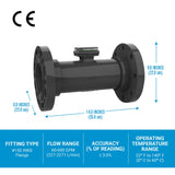 4" Turbine PVC #150 ANSI Flange Flow Meter with Digital Display