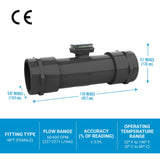 4" Turbine PVC NPT Flow Meter with Digital Display