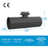 4" Turbine PVC Spigot Flow Meter with Digital Display