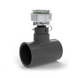 3" Ultrasonic Flow Meter with Digital Display, Schedule 80 PVC Tee, Socket
