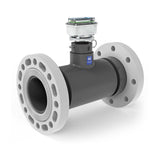 4" Ultrasonic Flow Meter with Digital Display, Schedule 80 PVC Tee, ANSI Flange
