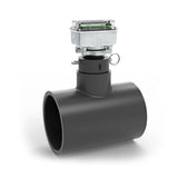 4" Ultrasonic Flow Meter with Digital Display, Schedule 80 PVC Tee, Socket