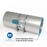 8" Ultrasonic Flow Meter with Digital Display, Saddle for Tube Pipe