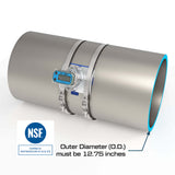 12" Ultrasonic Flow Meter with Digital Display, Saddle for NPS IPS Pipe